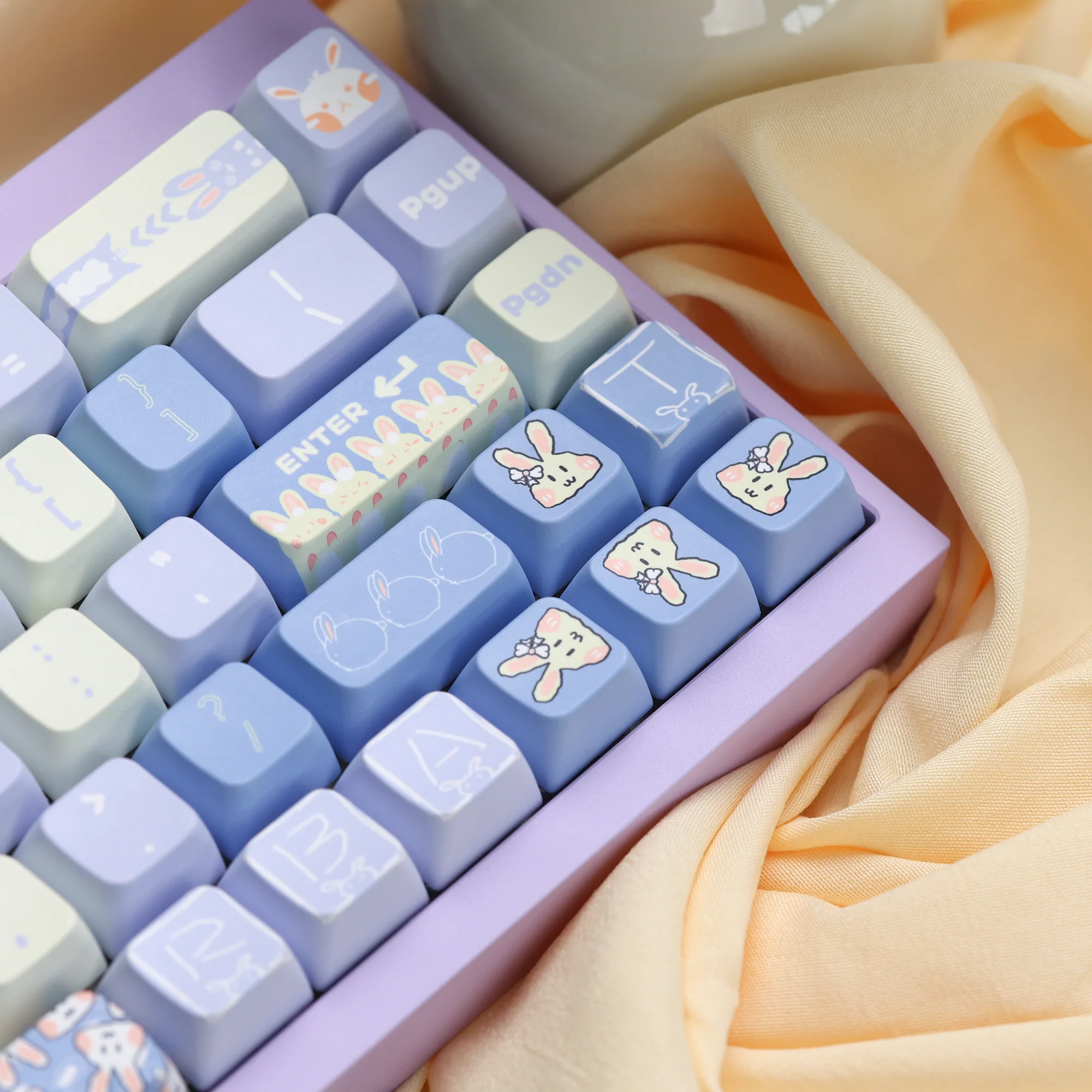 Milk Blue Rabbit MDA Profile Keycaps Set - Image 6